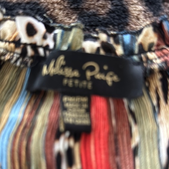 Melissa Paige Gold and Blue Pleated Skater Tunic - Picture 2 of 3